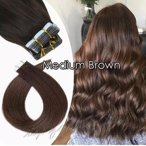 Tape In Glue 100% Human Remy Hair Extensions 18”